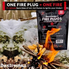 Eco-Friendly Fire Plugs – 50 Odorless, Non-Toxic Fire Starters for Survival Kits