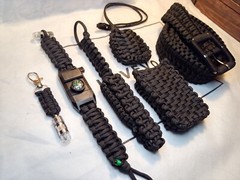Paracord survival set belt wallet bracelet Spike tool knife neck pouch fob