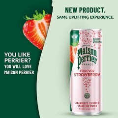 Maison Perrier Forever Strawberry Flavored Sparkling Water 11.15 Fl Oz Cans 8…