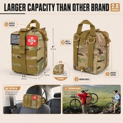 250Pcs Survival Gear Kit, First Aid Supplies, Molle Bag, Emergency Tent, Outdoor