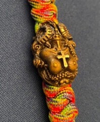 Paracord keychain. bagpurse, backpack, jacket zipper pull. Priestess w/Ram horns