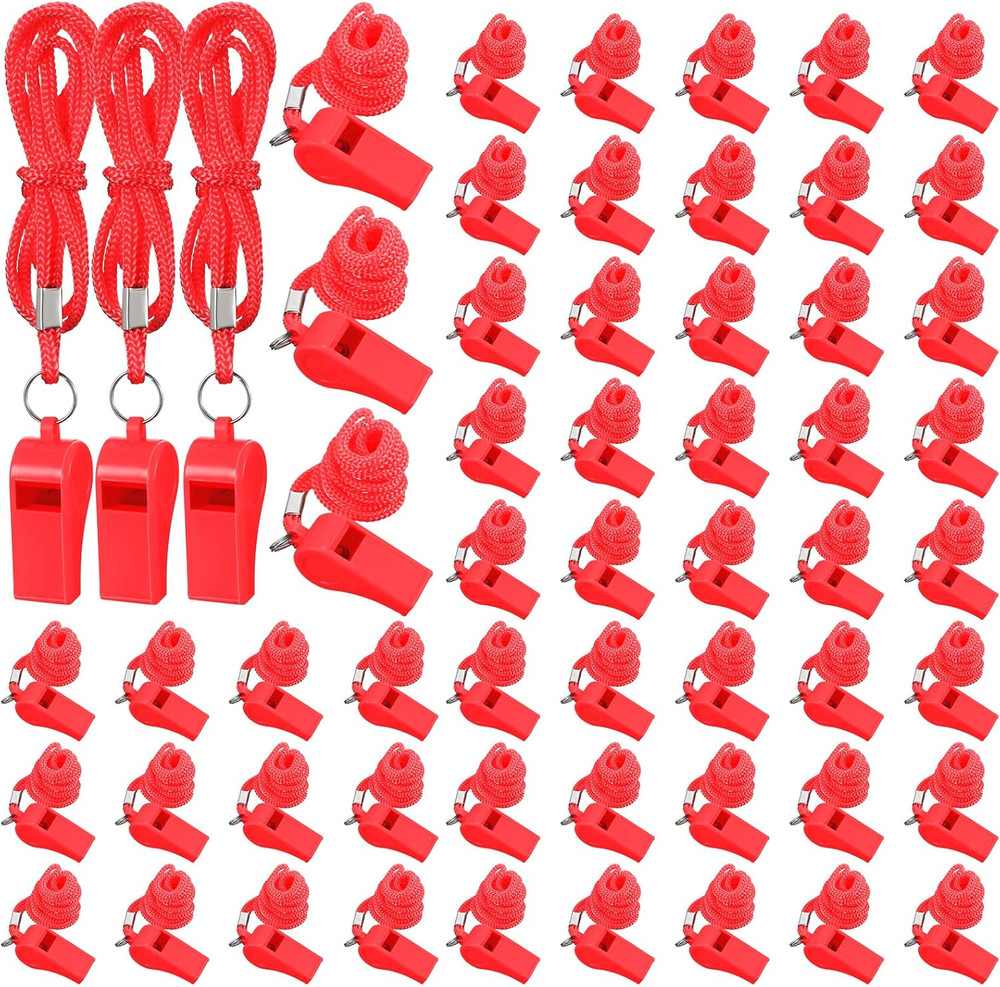 Whistle for Adults with Lanyard Plastic Safety Emergency Whistle Survival Loud f