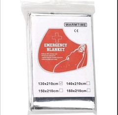 5pcWARM TIME Emergency Blanket Silver Reflective Windproof Water ResistantHiking