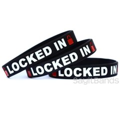 Set of LOCKED IN Wristbands – Inspirational Bracelet Lot – Exercise Wrist Bands