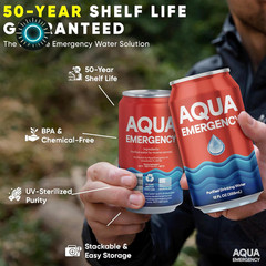 Canned Water – 24 Pack 12 Fl Oz 50-Year Shelf Life Eco-Friendly USA Made NEW