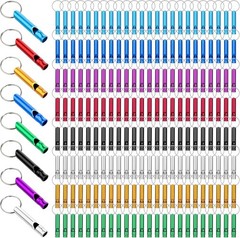 200 Pcs Emergency Whistles with Keychains, Aluminum Extra Loud Safety Survival..