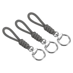 3pcs 5″ Paracord Lanyard with Clasp Wrist Cord Badge Holder Strap, Grey