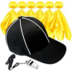 Referee Hat and Whistle Set with 6 Penalty Flags – Complete Football Accessories