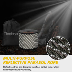 850Ib Reflective Paracord Rope, 50/100/200/500/1000Ft 4MM 11 Strand Parachute Co