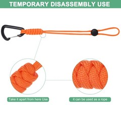 2-Pack Paracord Keychains with Clips[Orange]
