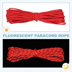 Reflective Fluorescent Paracord Rope 4mm 49 ft for Camping (Red)