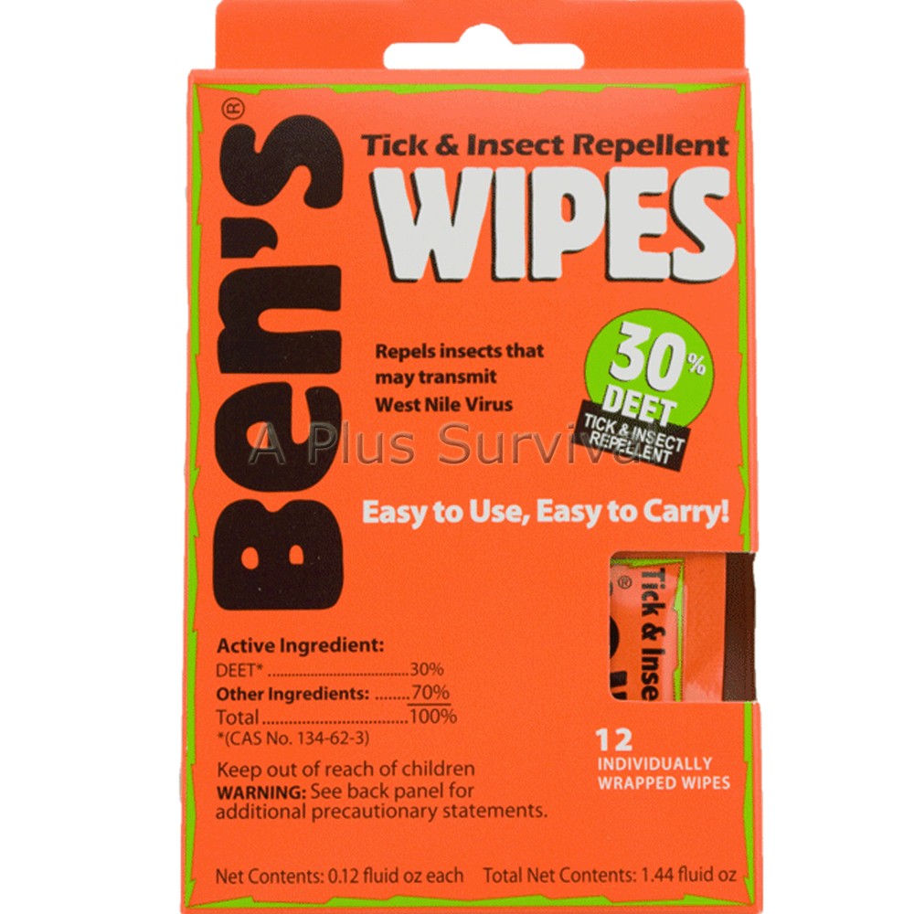 12 Pack Ben’s Tick & Insect Repellent 30% Deet Camping Survival Emergency