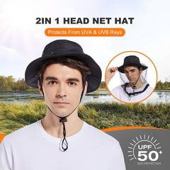 Mosquito Head Net Hat UPF 50+ Sun Protection Bug Hat for Men Women | Sun Viso…