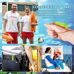100 Pieces Emergency Whistles with Lanyard Safety Survival Whistles Loud Green