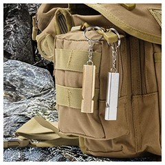 flintronic Survival Whistle with Keyring, Emergency Whistle Gold+silver+black