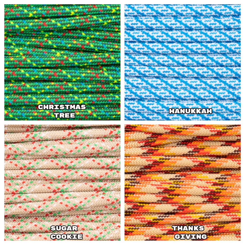 Paracord Planet 550 Type III Holiday Parachute Cord – New Colors (Made in USA)