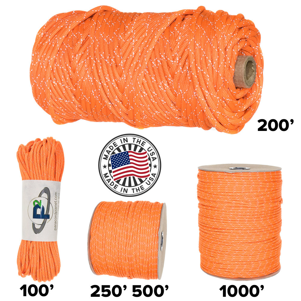 Paracord Planet 750 Criss Cross Reflective Tracer – Many Color & Size Options