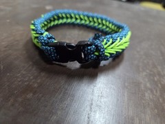 Paracord Bracelet Teal, Green, Black Clip