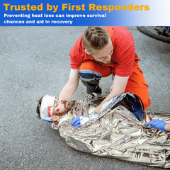 4 Pack Emergency Mylar Blankets Thermal Rescue Blanket Survival Gear XL 54 x 84