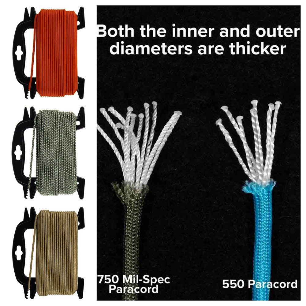 Golberg 750 Mil Spec Paracord, Parachute Cord Type IV In Winder – 100 – 1000 Ft