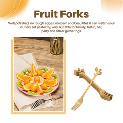 10 Pcs Stainless Steel Leaf Cake Fruit Forks Set Tasting Dessert Forks8895