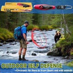 120dB Electronic Air Horn with Compass & Thermometer- Bear Horn to Scare Bear…
