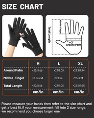 jopavo Gloves for Winter Men Women Windproof Water Resistant Black-XL, Black