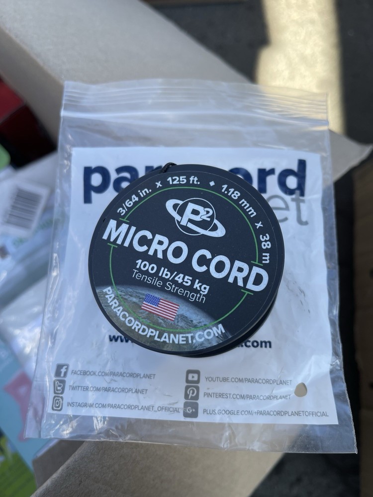 125ft Blue Micro Paracord 1.18mm 100lb Strength for Crafting and Outdoors