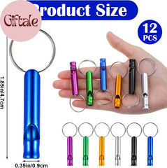 Hecila 12PCS Emergency Whistles Survival Whistle Keychain Survival Loud Blast wi