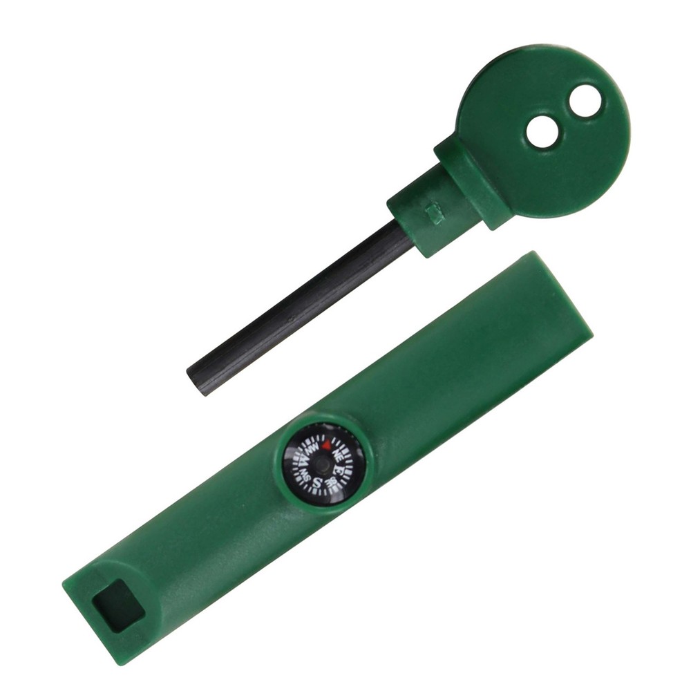 3-in-1 EDC Emergency Survival Whistle: Fire Starter/Compass Camping Survival Kit