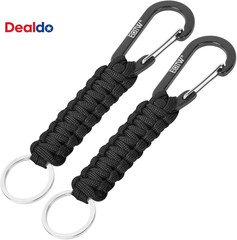 Paracord Keychain for Men Women Paracord Carabiner Backpack Keychain with Alumin