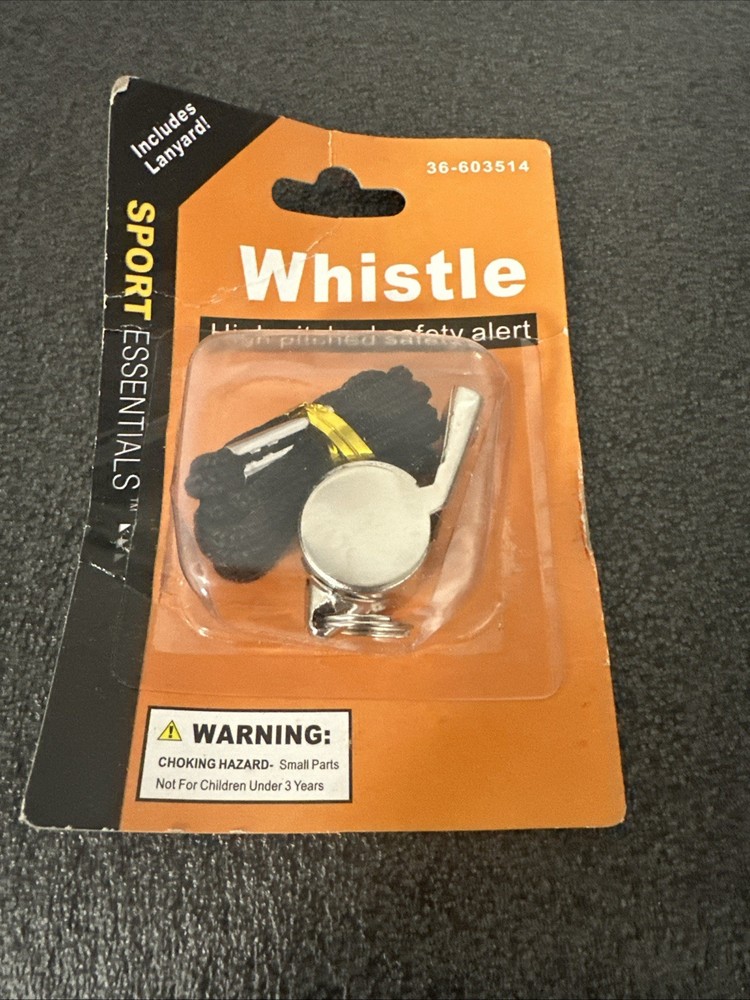 Metal Whistle With Lanyard NOS