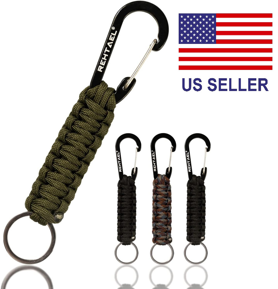 4 Pack llaveros de cuerda Paracord para exteriores supervivencia senderismo NEW!