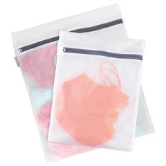 iDesign Mesh Laundry Bags with Built in Zipper for Combo Set, Set of 2