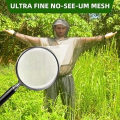 Mosquito Suit, Bug Net Pants & Jacket with Hood, Full Body Bug Suit for Gardenin