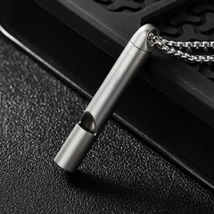 Titanium Alloy EDC Whistle Outdoor Survival Rescue Tool High Decibel Keychain