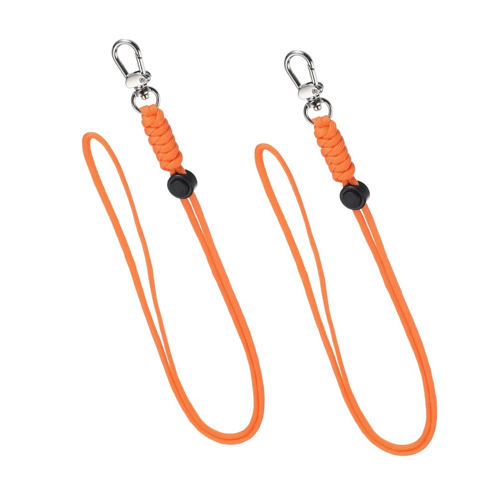 19″ Orange Paracord Lanyard Necklace Cord Badge Holder Keychain Cord , 2Pcs