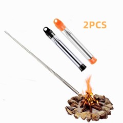 2Pcs Pocket Bellow Collapsible Fire Tools Kit Camping Survival Blow Fire Tube US