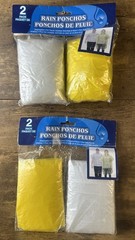 BUNDLE OF 2 – 2 PACKS RAIN PONCHOS DISPOSABLE FAST SHIPPING USA NEW YELLOW