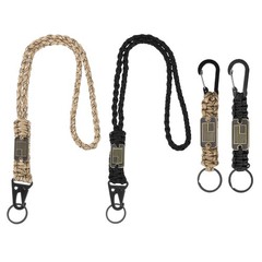 Paracord Keychain Carabiners Clip, 4Pcs& 21.7/6″ & Black/Desert Camouflage