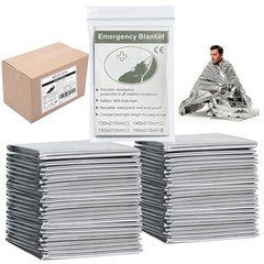Emergency Foil Thermal Blanket (Pack of 25), 210 x 160 cm Survival Blanket for