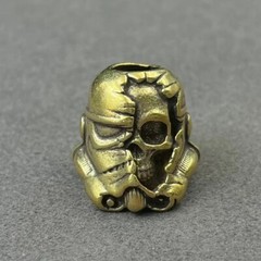 Retro Brass half face skull Soldier beads DIY accessories paracord beads