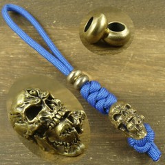 Brass “Skull” knife Lanyard Bead Paracord beads crafted for EDC gear XLH020