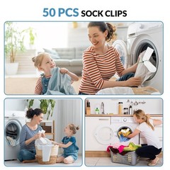 Awsxuoor 50Pcs Sock Clips – Amazing Laundry Black,green,red,yellw,blue