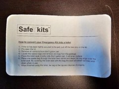 Safe T kits / SafeTkits Bucket Emergency Kit w/ Seat 56 Pieces for 10 People New