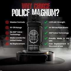 Police Magnum Pepper Spray 2 PCK 2oz Stream Flip Top Belt Clip Self Defense OC