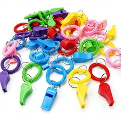 30 Pack Sport Whistles with Bracelet, Bulk Whistle Keychain with Stretchable …