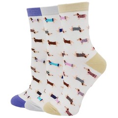 Pomlia Women’s Haute Dachshund Dog Socks Casual Crew One Size, D01
