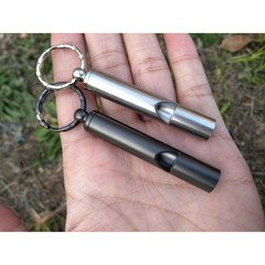 2 PCS Emergency Hiking Camping Survival Stainless Steel Loud Whistle with Key…