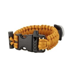Outdoor Multi-functional Emergency Bracelet Yellow Life Line Whistle Compass